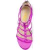 imageFSJ Women Chunky Mid High Heel Sandals Open Toe TStrap Pumps Cutout Dress Party Prom Office Strappy Shoes Elastic Back Zipper Size 415 USFuchsia