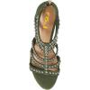 imageFSJ Women Chunky Mid High Heel Sandals Open Toe TStrap Pumps Cutout Dress Party Prom Office Strappy Shoes Elastic Back Zipper Size 415 USGreen Studded