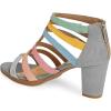 imageFSJ Women Chunky Mid High Heel Sandals Open Toe TStrap Pumps Cutout Dress Party Prom Office Strappy Shoes Elastic Back Zipper Size 415 USMulti Grey