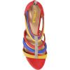 imageFSJ Women Chunky Mid High Heel Sandals Open Toe TStrap Pumps Cutout Dress Party Prom Office Strappy Shoes Elastic Back Zipper Size 415 USMulti Orange