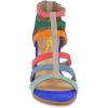 imageFSJ Women Chunky Mid High Heel Sandals Open Toe TStrap Pumps Cutout Dress Party Prom Office Strappy Shoes Elastic Back Zipper Size 415 USMulti Purple