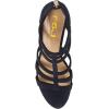 imageFSJ Women Chunky Mid High Heel Sandals Open Toe TStrap Pumps Cutout Dress Party Prom Office Strappy Shoes Elastic Back Zipper Size 415 USNavy