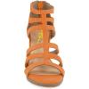 imageFSJ Women Chunky Mid High Heel Sandals Open Toe TStrap Pumps Cutout Dress Party Prom Office Strappy Shoes Elastic Back Zipper Size 415 USOrange