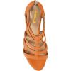 imageFSJ Women Chunky Mid High Heel Sandals Open Toe TStrap Pumps Cutout Dress Party Prom Office Strappy Shoes Elastic Back Zipper Size 415 USOrange