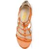imageFSJ Women Chunky Mid High Heel Sandals Open Toe TStrap Pumps Cutout Dress Party Prom Office Strappy Shoes Elastic Back Zipper Size 415 USOrange1