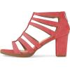 imageFSJ Women Chunky Mid High Heel Sandals Open Toe TStrap Pumps Cutout Dress Party Prom Office Strappy Shoes Elastic Back Zipper Size 415 USPink