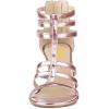 imageFSJ Women Chunky Mid High Heel Sandals Open Toe TStrap Pumps Cutout Dress Party Prom Office Strappy Shoes Elastic Back Zipper Size 415 USPinkrosy
