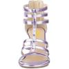 imageFSJ Women Chunky Mid High Heel Sandals Open Toe TStrap Pumps Cutout Dress Party Prom Office Strappy Shoes Elastic Back Zipper Size 415 USPurple