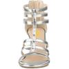 imageFSJ Women Chunky Mid High Heel Sandals Open Toe TStrap Pumps Cutout Dress Party Prom Office Strappy Shoes Elastic Back Zipper Size 415 USSilver