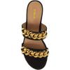 imageFSJ Women Comfortable Open Toe Sandals Mule Chunky Low Heel Strappy Casual Shoes Size 415 USBlack Chain
