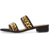 imageFSJ Women Comfortable Open Toe Sandals Mule Chunky Low Heel Strappy Casual Shoes Size 415 USBlack Chain