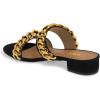 imageFSJ Women Comfortable Open Toe Sandals Mule Chunky Low Heel Strappy Casual Shoes Size 415 USBlack Chain