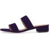 imageFSJ Women Comfortable Open Toe Sandals Mule Chunky Low Heel Strappy Casual Shoes Size 415 USDarkpurple