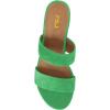 imageFSJ Women Comfortable Open Toe Sandals Mule Chunky Low Heel Strappy Casual Shoes Size 415 USGreen