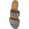 imageFSJ Women Comfortable Open Toe Sandals Mule Chunky Low Heel Strappy Casual Shoes Size 415 USGrey