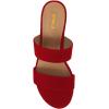 imageFSJ Women Comfortable Open Toe Sandals Mule Chunky Low Heel Strappy Casual Shoes Size 415 USMaroon