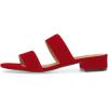 imageFSJ Women Comfortable Open Toe Sandals Mule Chunky Low Heel Strappy Casual Shoes Size 415 USMaroon