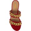 imageFSJ Women Comfortable Open Toe Sandals Mule Chunky Low Heel Strappy Casual Shoes Size 415 USMaroon Chain