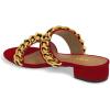 imageFSJ Women Comfortable Open Toe Sandals Mule Chunky Low Heel Strappy Casual Shoes Size 415 USMaroon Chain