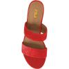 imageFSJ Women Comfortable Open Toe Sandals Mule Chunky Low Heel Strappy Casual Shoes Size 415 USRed