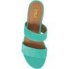 imageFSJ Women Comfortable Open Toe Sandals Mule Chunky Low Heel Strappy Casual Shoes Size 415 USTurquoise