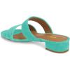 imageFSJ Women Comfortable Open Toe Sandals Mule Chunky Low Heel Strappy Casual Shoes Size 415 USTurquoise