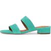 imageFSJ Women Comfortable Open Toe Sandals Mule Chunky Low Heel Strappy Casual Shoes Size 415 USTurquoise