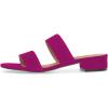 imageFSJ Women Comfortable Open Toe Sandals Mule Chunky Low Heel Strappy Casual Shoes Size 415 USVioletred