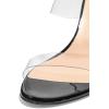 imageFSJ Women Double Strap Gold Metal Chain Heel Sandals Open Toe Clear PVC Slide Mules Slip On Backless Clogs Size 415 USBlack 2