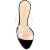 imageFSJ Women Double Strap Gold Metal Chain Heel Sandals Open Toe Clear PVC Slide Mules Slip On Backless Clogs Size 415 USBlack 3
