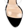imageFSJ Women Double Strap Gold Metal Chain Heel Sandals Open Toe Clear PVC Slide Mules Slip On Backless Clogs Size 415 USBlack 3