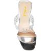 imageFSJ Women Double Strap Gold Metal Chain Heel Sandals Open Toe Clear PVC Slide Mules Slip On Backless Clogs Size 415 USSilver
