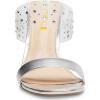 imageFSJ Women Double Strap Gold Metal Chain Heel Sandals Open Toe Clear PVC Slide Mules Slip On Backless Clogs Size 415 USSilver