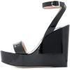 imageFSJ Women Open Round Toe Wedges Sandals Burnished Dorsay Pumps Platform with Buckle Ankle Straps Backless Sexy Bridal Party Dress Shoes Size 415 USBlack