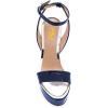 imageFSJ Women Open Round Toe Wedges Sandals Burnished Dorsay Pumps Platform with Buckle Ankle Straps Backless Sexy Bridal Party Dress Shoes Size 415 USBlue