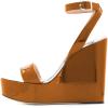 imageFSJ Women Open Round Toe Wedges Sandals Burnished Dorsay Pumps Platform with Buckle Ankle Straps Backless Sexy Bridal Party Dress Shoes Size 415 USPeru