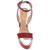 imageFSJ Women Open Round Toe Wedges Sandals Burnished Dorsay Pumps Platform with Buckle Ankle Straps Backless Sexy Bridal Party Dress Shoes Size 415 USRed