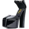 imageFSJ Women Platform Pumps Block Chunky High Heels DOrsay Peep Toe Sandals Buckle Ankle Strap Comfort Elegant Bridal Party Dress Shoes Size 415 USBlack