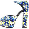 imageFSJ Women Platform Pumps Block Chunky High Heels DOrsay Peep Toe Sandals Buckle Ankle Strap Comfort Elegant Bridal Party Dress Shoes Size 415 USBlooming