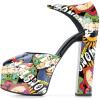 imageFSJ Women Platform Pumps Block Chunky High Heels DOrsay Peep Toe Sandals Buckle Ankle Strap Comfort Elegant Bridal Party Dress Shoes Size 415 USCartoon