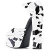 imageFSJ Women Platform Pumps Block Chunky High Heels DOrsay Peep Toe Sandals Buckle Ankle Strap Comfort Elegant Bridal Party Dress Shoes Size 415 USCow