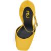 imageFSJ Women Platform Pumps Block Chunky High Heels DOrsay Peep Toe Sandals Buckle Ankle Strap Comfort Elegant Bridal Party Dress Shoes Size 415 USDeep Yellow