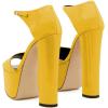 imageFSJ Women Platform Pumps Block Chunky High Heels DOrsay Peep Toe Sandals Buckle Ankle Strap Comfort Elegant Bridal Party Dress Shoes Size 415 USDeep Yellow