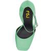 imageFSJ Women Platform Pumps Block Chunky High Heels DOrsay Peep Toe Sandals Buckle Ankle Strap Comfort Elegant Bridal Party Dress Shoes Size 415 USGreen