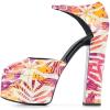 imageFSJ Women Platform Pumps Block Chunky High Heels DOrsay Peep Toe Sandals Buckle Ankle Strap Comfort Elegant Bridal Party Dress Shoes Size 415 USLeaf