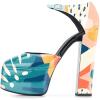 imageFSJ Women Platform Pumps Block Chunky High Heels DOrsay Peep Toe Sandals Buckle Ankle Strap Comfort Elegant Bridal Party Dress Shoes Size 415 USPainting