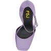 imageFSJ Women Platform Pumps Block Chunky High Heels DOrsay Peep Toe Sandals Buckle Ankle Strap Comfort Elegant Bridal Party Dress Shoes Size 415 USPurple