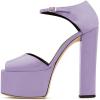 imageFSJ Women Platform Pumps Block Chunky High Heels DOrsay Peep Toe Sandals Buckle Ankle Strap Comfort Elegant Bridal Party Dress Shoes Size 415 USPurple