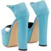 imageFSJ Women Platform Pumps Block Chunky High Heels DOrsay Peep Toe Sandals Buckle Ankle Strap Comfort Elegant Bridal Party Dress Shoes Size 415 USSapphire