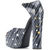 imageFSJ Women Platform Pumps Block Chunky High Heels DOrsay Peep Toe Sandals Buckle Ankle Strap Comfort Elegant Bridal Party Dress Shoes Size 415 USStriped Dots